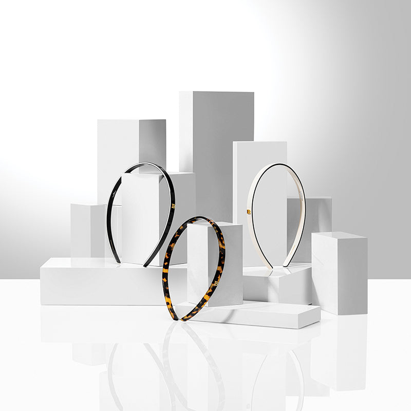 Balmain Hair Acetate Headband White/Black Small