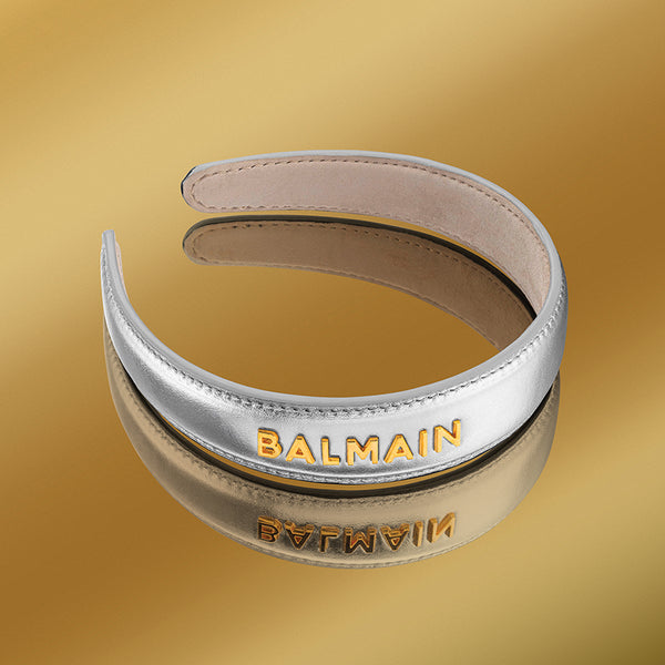 Balmain Hair Silver Leather Headband