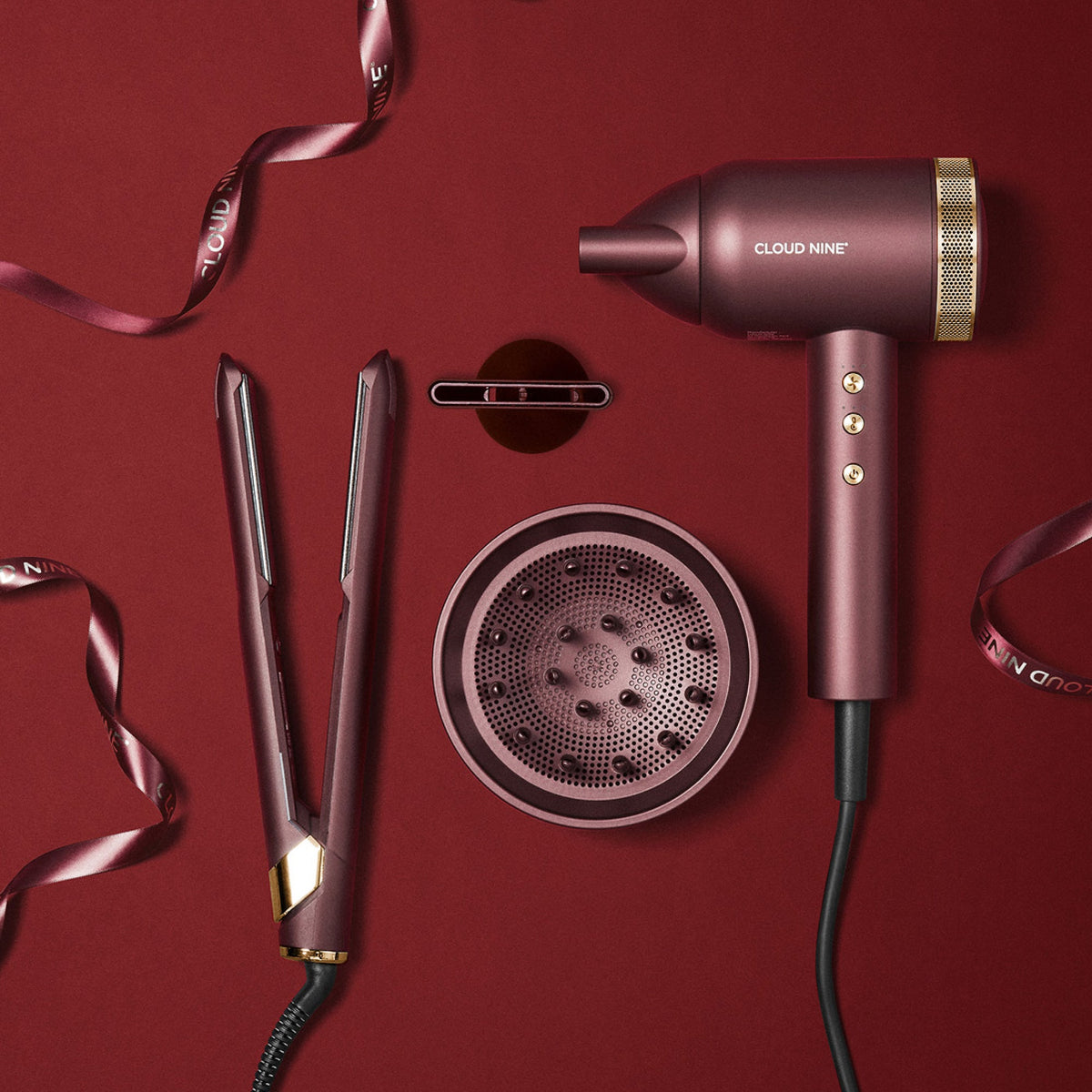 Cloud Nine The Luxury Christmas Gift Set – Dark Burgundy Contouring Original Iron & Airshot Pro