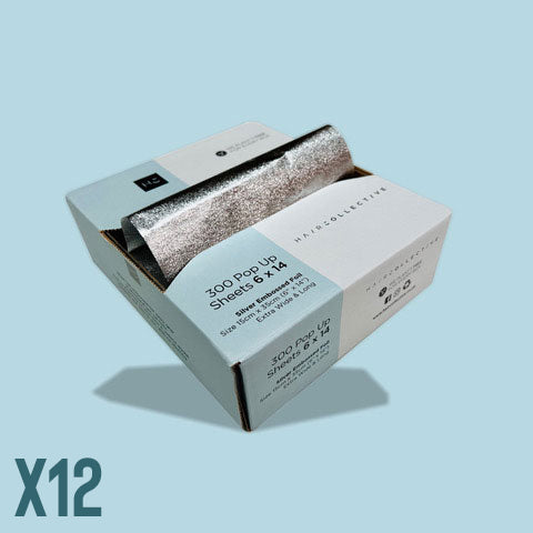 Hair Collective Long Wide Matt Embossed Silver Foil - Box of 12 (6 x 14")
