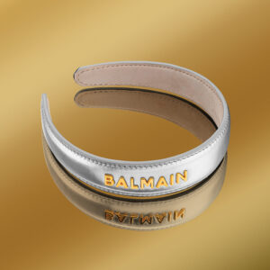 Balmain Hair Silver Leather Headband